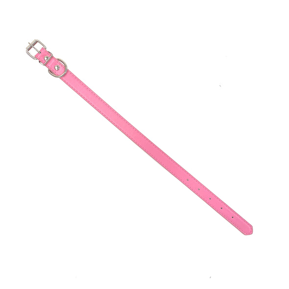 Adjustable PU Collar - Baby Pink