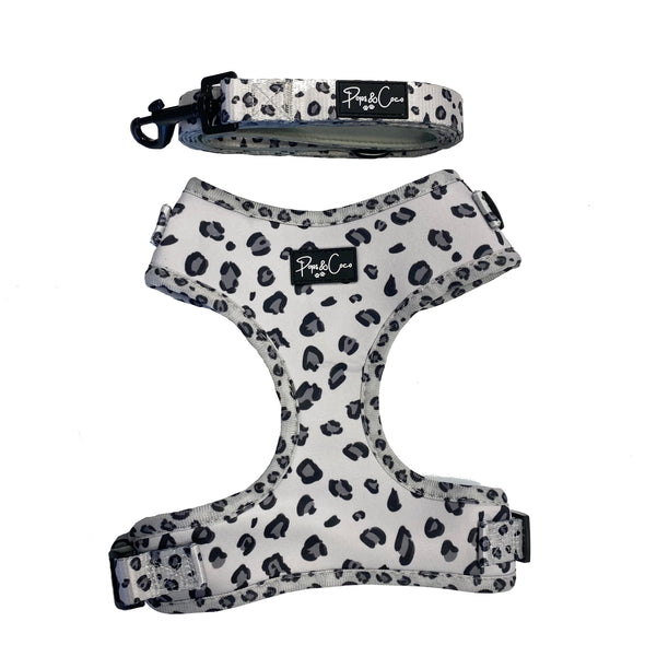 Leopard Shades of Grey Fully Adjustable Harness