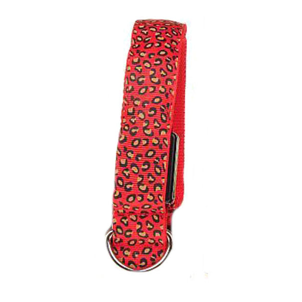 Red Animal Print LED Dog Collar