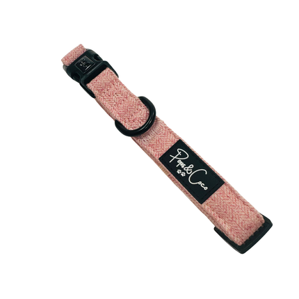 Luxury Tweed Collar in Blush Pink