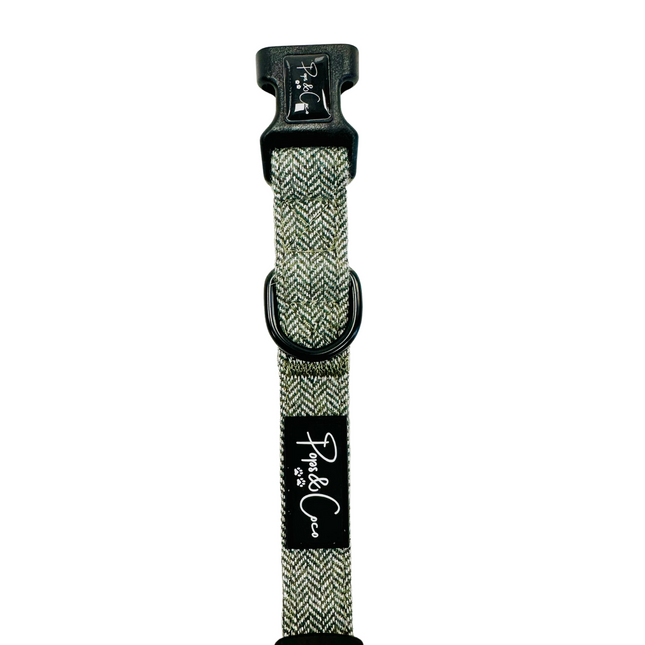 Luxury Tweed Collar in Sage Green