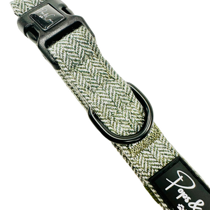 Luxury Tweed Collar in Sage Green