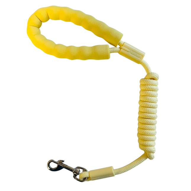 STAINED FOAM HANDLE Nylon Rope Lead - Pastel Yellow