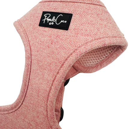 Luxury Tweed Fully Adjustable Harness in Blush Pink
