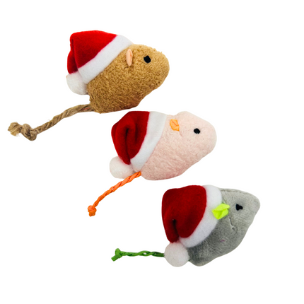 Christmas Catnip Plush Mouse Toy Pack