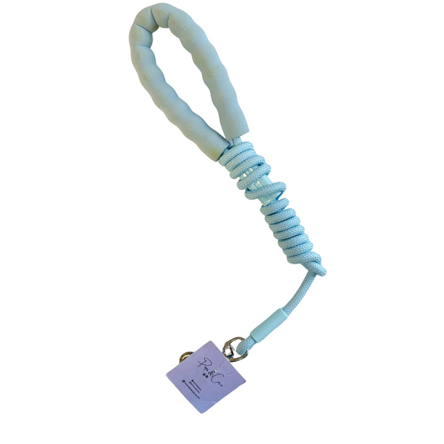 STAINED FOAM HANDLE (3) Nylon Rope Lead - Pastel Blue (3)