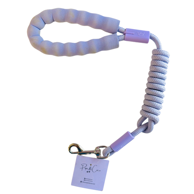 STAINED FOAM HANDLE (4) Nylon Rope Lead - Pastel Purple (4)