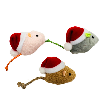Christmas Catnip Plush Mouse Toy Pack