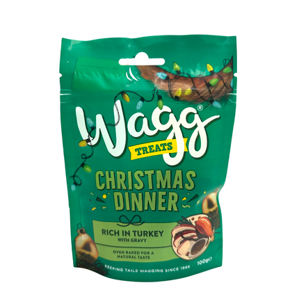 Wagg Christmas Dog Treats - Festive Editions - Three Bird Roast, Christmas Cookies, Christmas Dinner - 100g