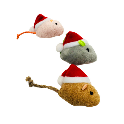 Christmas Catnip Plush Mouse Toy Pack