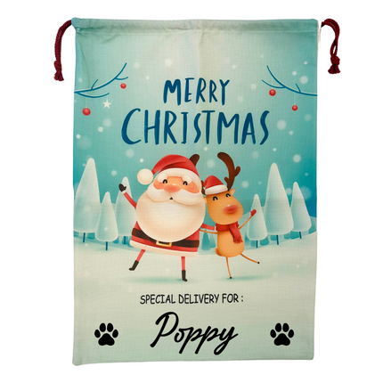 Personalised Blue Christmas Sack