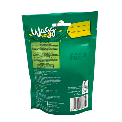 Wagg Christmas Dog Treats - Festive Editions - Three Bird Roast, Christmas Cookies, Christmas Dinner - 100g