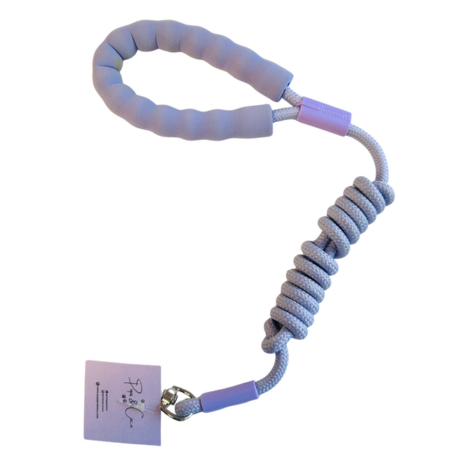 STAINED FOAM HANDLE (2) Nylon Rope Lead - Pastel Purple (2)