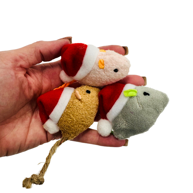 Christmas Catnip Plush Mouse Toy Pack