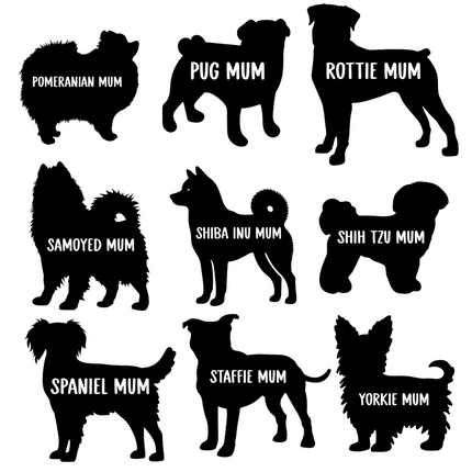 Dog Mum Jute Bag with your Dog Breed on -  in Pink or Navy - choose your dog breed.