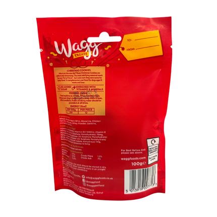 Wagg Christmas Dog Treats - Festive Editions - Three Bird Roast, Christmas Cookies, Christmas Dinner - 100g