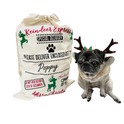 Personalised Cream Christmas Sack
