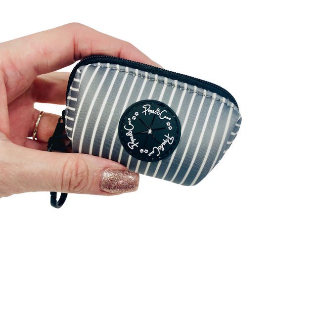 Pinstripe Grey Poo Bag Dispenser