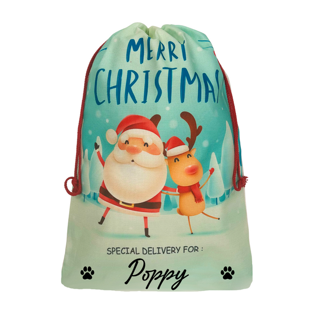Personalised Blue Christmas Sack