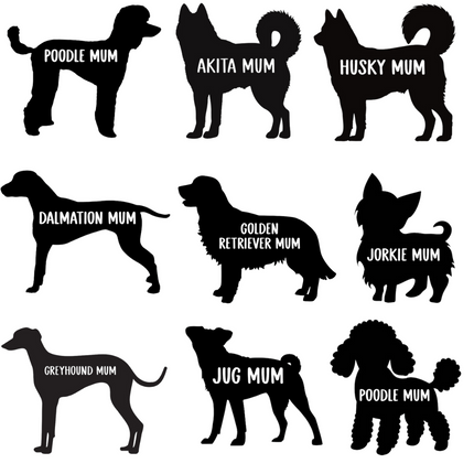Dog Mum Jute Bag with your Dog Breed on -  in Pink or Navy - choose your dog breed.