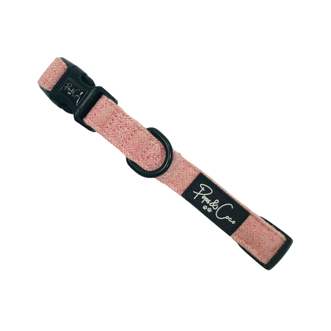 Luxury Tweed Collar in Blush Pink