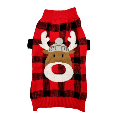 Checked Reindeer Jumper