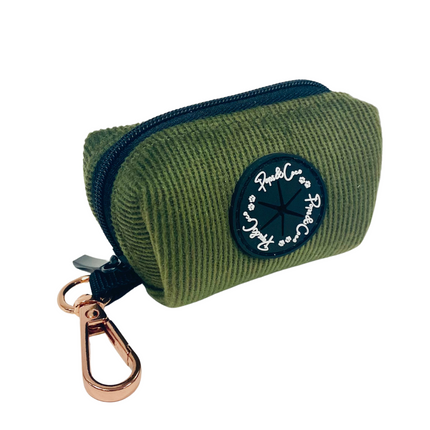 Luxury Corduroy Poo Bag Dispenser in Green