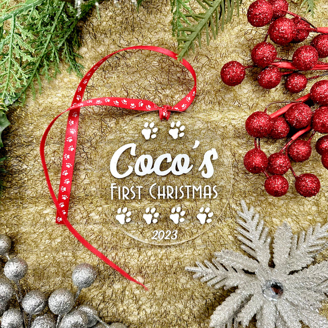 Personalised First Christmas Pet Bauble