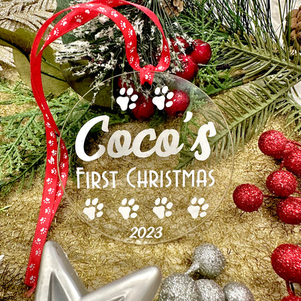 Personalised First Christmas Pet Bauble