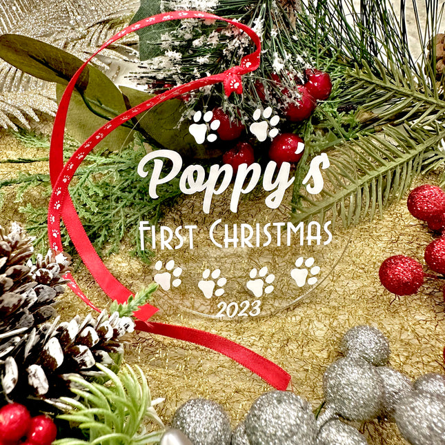 Personalised First Christmas Pet Bauble