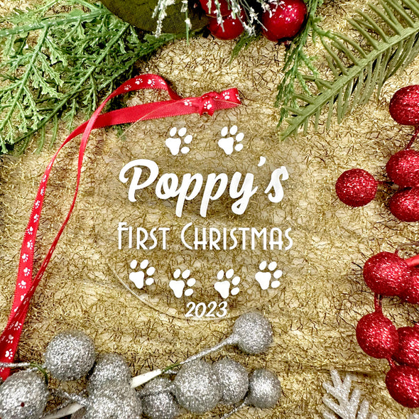 Personalised First Christmas Pet Bauble