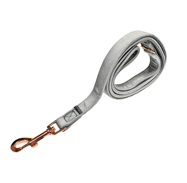 Luxury Corduroy Fully Adjustable Harness in White Grey *FREE LEAD*