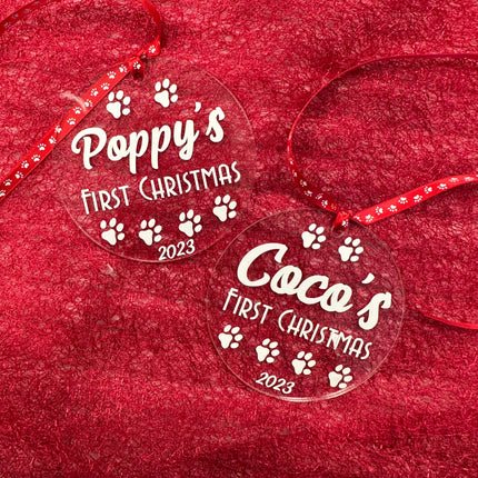 Personalised First Christmas Pet Bauble