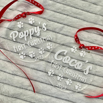 Personalised First Christmas Pet Bauble