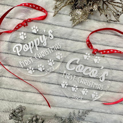 Personalised First Christmas Pet Bauble