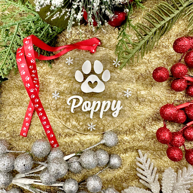 Personalised Flat Christmas Pet Bauble