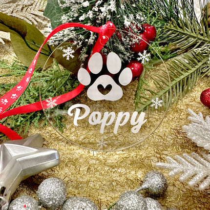Personalised Flat Christmas Pet Bauble
