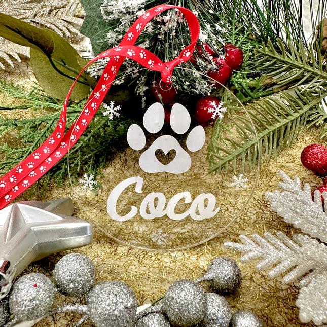 Personalised Flat Christmas Pet Bauble