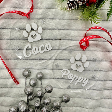 Personalised Flat Christmas Pet Bauble