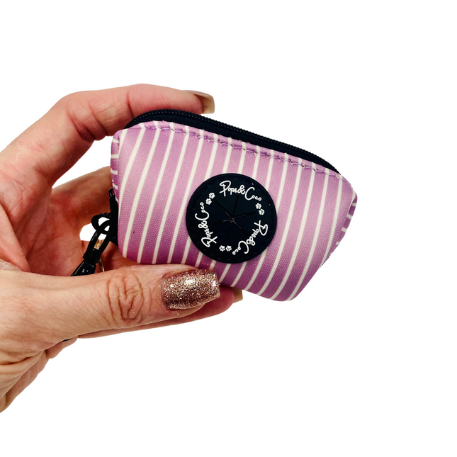 Pinstripe Lilac Poo Bag Dispenser