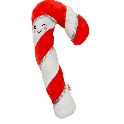Large Candy Cane Christmas Dog Toy with Inner Rope Core