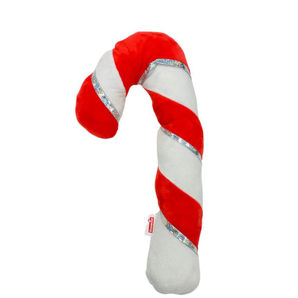 Large Candy Cane Christmas Dog Toy with Inner Rope Core