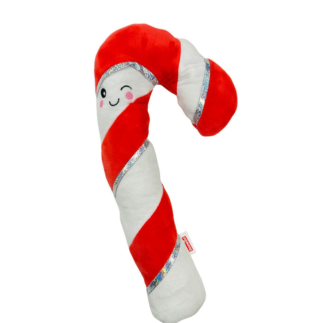 Large Candy Cane Christmas Dog Toy with Inner Rope Core