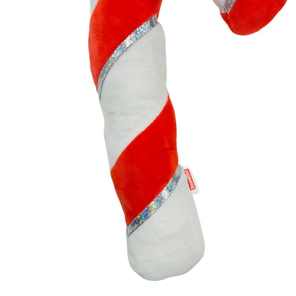 Large Candy Cane Christmas Dog Toy with Inner Rope Core