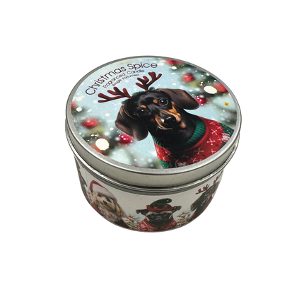 Christmas Spice Candle with Dog Design