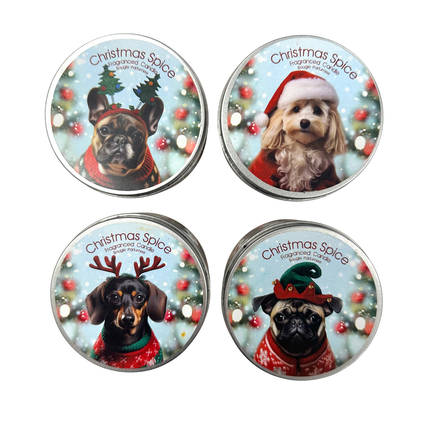 Christmas Spice Candle with Dog Design