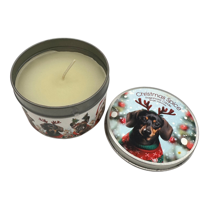 Christmas Spice Candle with Dog Design