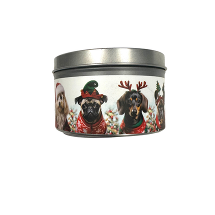 Christmas Spice Candle with Dog Design