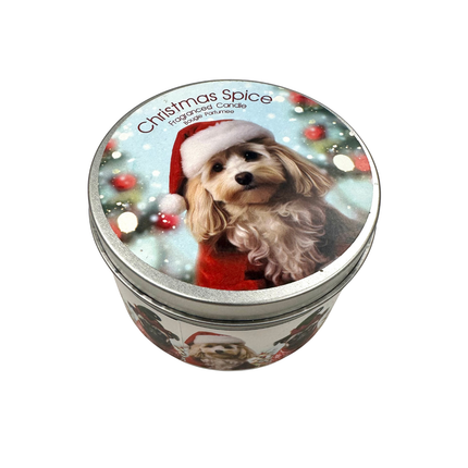 Christmas Spice Candle with Dog Design