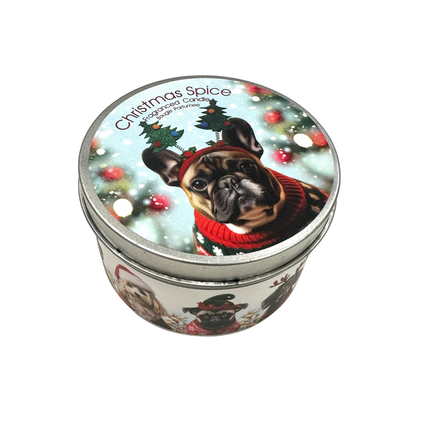 Christmas Spice Candle with Dog Design